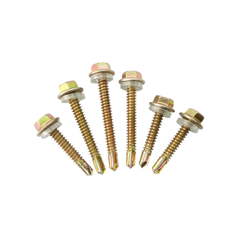 Hex Flange Drill Tail Screw with Rubber Washer